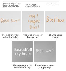 Papier d'emballage pour bouquet transparent avec estampage doré, broderie, cellophane, encre imperméable imprimée - Product Image 6