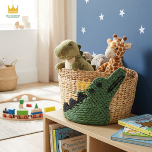 <b>Cheap</b> Price Natural Handmade Water Hyacinth Crocodile Shaped Kid Storage <b>Basket</b> Made from Child-Safe Materials - Product Image 4