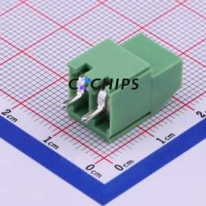 XY129V-B-5.0-2P Screw Terminal Block Through hole Component (THT),P=5mm Connector 1x2P 5mm Green Through Hole - Product Image 2
