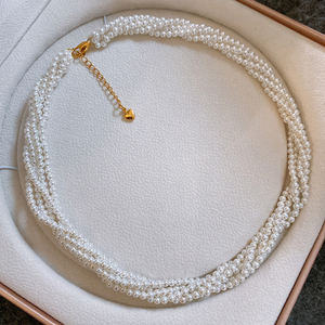 Collar de perlas blancas australianas en espiral, multicapa, trenzado, nueva cadena para el cuello 2025 - Product Image 1