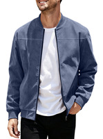 Veste Homme 500g en Suédine Gaufrée Polyester Spandex Couleur Unie Style Punk Résistante à l'Usure, Modèle Européen et Américain, pour le Marché International