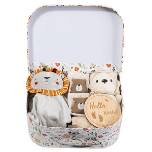 Ensemble de 9 cadeaux de naissance pour bébé, unisexe, fille ou garçon, cadeaux d'anniversaire mignons avec couverture et <span class=keywords><strong>bavoir</strong></span> - Product Image 6