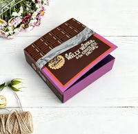 Boîtes cadeaux rigides en forme de livre, personnalisées, imprimées, gaufrées, laminées mat, avec paillettes, en aluminium, pour bonbons et chocolats