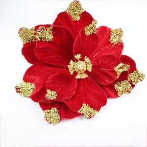 <span class=keywords><strong>2025</strong></span> Giá Rẻ Giáng Sinh Hoa Nhân Tạo Sequin Nhung Hoa Màu Đỏ Đỏ Trạng Nguyên Gốc Màu Đỏ Trạng Nguyên Cho Giáng Sinh Cây Vòng Hoa - Product Image 2