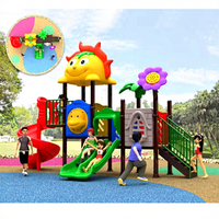 Parc d'Attractions Extérieur Labyrinthe Thème Merveilles des Enfants, Aire de Jeux Colorée, Toboggans en Plastique pour Enfants, Équipements de Loisirs