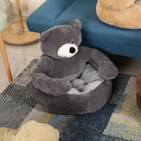 Nid douillet en forme d'ours, universel quatre saisons, pour chiens et chats, semi-fermé, amovible, lavable, lit chaud pour animaux de compagnie, petit tapis pour chien
