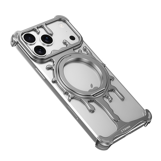 Luxury Cross-Border Magnetic Rotating Stand Luxury Metal Case for iPhone 17 16 Pro Max Mobile Phone Cases