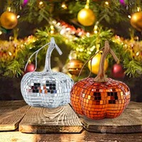 Ornement boule disco citrouille d'Halloween, nouvelle décoration d'intérieur, lanterne en verre miroir, accessoires de photographie pour les fournitures de Noël et de fêtes