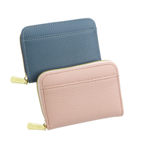 Porte-cartes en cuir PU grain litchi, style accordéon, grande capacité, double fonction (porte-monnaie et porte-documents), design minimaliste