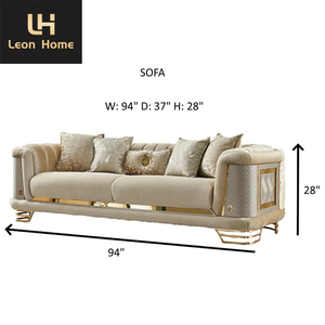 Nuovissimo comodo divano da soggiorno di lusso in acciaio inossidabile 1-2-3 posti divano in velluto per la <span class=keywords><strong>casa</strong></span> - Product Image 5