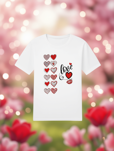 Regalo Romantico per San Valentino, T-Shirt Plus Size da Donna con Stampa di Cuori e Labbra, Casual, Collo Tondo, Manica Corta, Primavera-Estate, 100% Cotone - Product Image 2