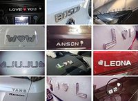 Autocollant 3D en métal avec strass pour voiture, lettres brillantes en cristal, chiffres, symboles, emblème de voiture auto-adhésif, décalcomanie pour voiture
