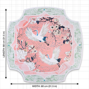Tapete de Microfibra para Mesa de Mahjong Americano, para 4 Jugadores, con Estampado Floral de Grullas, Antideslizante, Portátil, Plegable, con Marcadores de Posición - Product Image 3