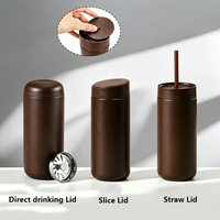 Gobelet isotherme de luxe personnalisé en acier inoxydable, anti-fuite, pour le bureau, écologique, cadeau d'affaires, avec paille réutilisable
