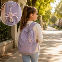 Llavero Elegante de Satén Rosa con Colgante de Zapatilla de Ballet, Decoración de Perlas y Anillo Metálico, Directo de Fábrica, para Regalo de Cumpleaños, a la Moda