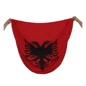 Nx bendera kap mobil Albania merah 4 * 5,3ft cerah kualitas tinggi tahan air murah untuk dekorasi kap mesin kendaraan