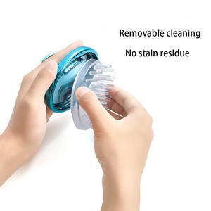 Brosse de massage du cuir chevelu en silicone personnalisée brosse à shampoing pour le nettoyage en profondeur de la tête peigne de massage au point d'acupuncture - Product Image 4