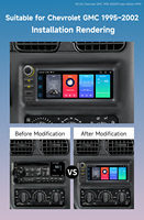 Radio para Auto BQCC 2 DIN de 6.86 Pulgadas con Cámara para Auto, Carplay Inalámbrico/Alámbrico, Android Auto, Estéreo, Radio FM, Reproductor Multimedia para Chevrolet GMC 1995-2002