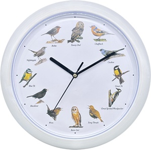 30Cm Chim Ca Hát Âm Nhạc Khuyến Mãi Giá Rẻ Nhựa Vòng Đồng Hồ Treo Tường Chim Âm Thanh Đồng Hồ Treo Tường Với Bài Hát của Chim - Product Image 1