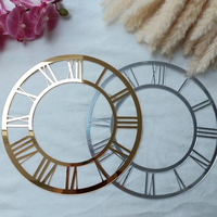 Jam Dinding Akrilik Laser Cut Cermin Kontemporer dengan Mesin Quartz Digital, Jarum, Plat Tebal 30mm, Custom untuk Rumah, Kantor, Ruang Tamu
