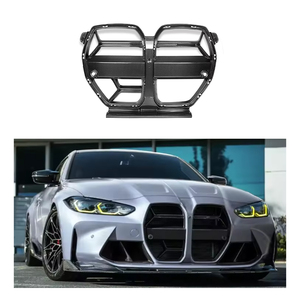 Grille de pare-chocs avant en fibre de carbone sèche de style CSL avec ACC pour <span class=keywords><strong>BMW</strong></span> G80 M3 M4 G82 G83 2021 + Grille de pare-chocs avant en maille - Product Image 1