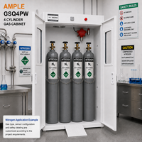 Armoire de stockage pour bouteilles de gaz, 4 cylindres, acier blanc, double porte, personnalisable OEM ODM pour laboratoire, usine, entrepôt, fournisseur B2B
