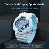 Reloj Deportivo de Cuarzo LED Impermeable para Hombre con Doble Pantalla, Correa de Goma y Caja de Aleación