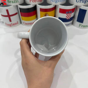 Vente en gros de tasses à eau en céramique de 300ml avec drapeau de pays personnalisé tasses à café pour la maison et l'école - Product Image 4