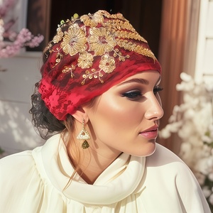 YASEEN Women's Shiny Twisted Polyester Knot Sleep Headscarf, Ordinary Cancer Chemotherapy Inspired Muslim Indian <b>Hat</b>, Ethnic <b>Hat</b> - Product Image 1