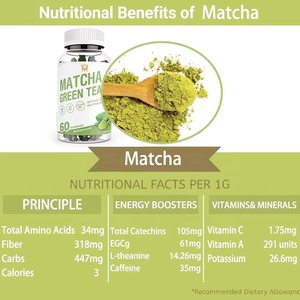 Gomitas con Sabor a Té Verde Matcha, Suplementos Herbales para Adultos, Beneficios para el Crecimiento del Cabello, 60 Unidades, 2 Gomitas Diarias, Vida Útil de 24 Meses - Product Image 4