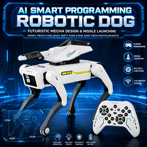 Nouveau 2026 – <span class=keywords><strong>Dinosaure</strong></span> RC 2.4G à quatre pattes, jouet électrique programmable avec bras robotique, télécommande, fonction Suivez-moi, contrôlé par application Wi-Fi pour enfants (STEM) - Product Image 2