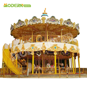 Exquisite 38-seat Double-layer Carousel Ride With Beautiful Led Lighting For Kids Family <b>Entertainment</b> For Sale - Product Image 3