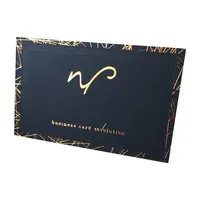 Carte de visite personnalisée à faible MOQ, noire mate, avec impression dorée à chaud