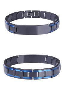 สร้อยข้อมือสแตนเลสแฟชั่นสำหรับผู้ชายและผู้หญิง สายปรับได้ หรูหราเบาๆ เคลือบทอง 18K ขายดี - Product Image 5