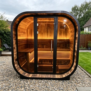 Sauna de Jardín Moderna para 4-5 Personas, Impermeable, de Madera de Cedro Rojo Sólido, con Calefacción Eléctrica de 9KW, para Almacenes - Product Image 1