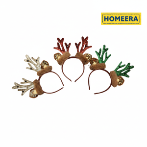 All'ingrosso corna di natale cerchietti in oro rosso verde Mix 300 pezzi Per scatola Per decorazioni del partito - Product Image 1