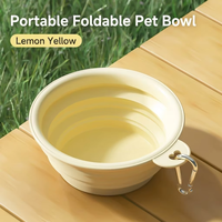 Bol pliable en silicone étanche IPX6 de 350 ml pour chien, qualité alimentaire, pour l'extérieur, les voyages, les fêtes, avec mousqueton