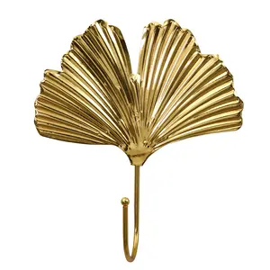 Decorazione a parete ganci in metallo porta posteriore stoccaggio cappello cappotto portachiavi ferro foglia d'oro gancio da parete