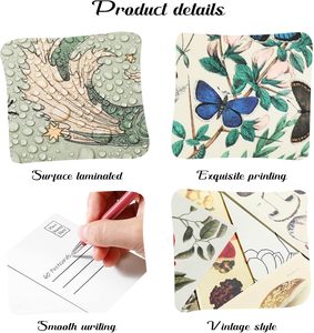 Ensemble de cartes postales de collection vintage, style rétro, cartes postales botaniques, papillons, champignons, nature et éphémères pour cartes DIY en papier - Product Image 3