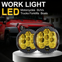 5/7/9 Zoll Runde LED-Arbeitsleuchte Gelb-Weiß Strahl 12-24V Wasserdichtes Offroad-Fahrlicht für LKW SUV Motorrad Gabelstapler Boot