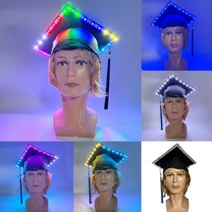 Gorra de Graduación Decorativa con Luces LED y Borla Fluorescente, Funciona con Batería, para Fiestas, Festivales, Cosplay y Espectáculos - Product Image 2