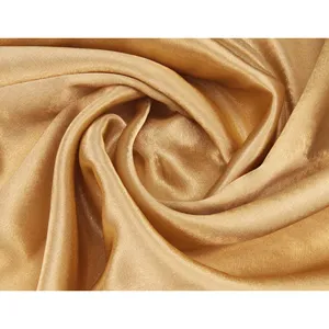 High Glossy Satin Crepe back crepe satin Fabric Soft Silk Satin Gold And White Fabric 100% Fabric Textile for stage decorations