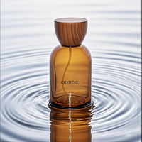 Botol Parfum Kaca Amber Mewah 30ml 50ml 100ml dengan Logo Custom, Tutup Kayu, Sablon, Pompa Semprot, dan Kotak untuk Serum Perawatan Kulit