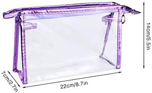Sac de toilette transparent en PVC personnalisé avec fermeture éclair, sacs cosmétiques tendance en PVC, ensemble de sacs de maquillage en PVC - Product Image 2