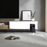 Home Theater 2.1 Channels Soundbar with Wired Subwoofer 5 Speakers for TV Sound Enhancement & Remote Control