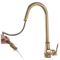 Robinet de cuisine classique en laiton avec double poignée, mitigeur mural eau chaude et froide pour salles de bain de style européen