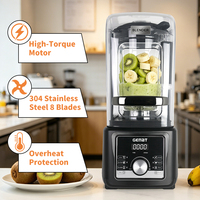 Licuadora Comercial Silenciosa de 6L, Mezcladora de Alimentos con Aislamiento Acústico, Control Digital, Temporizador, Velocidad Variable, Mezcladora para Smoothies