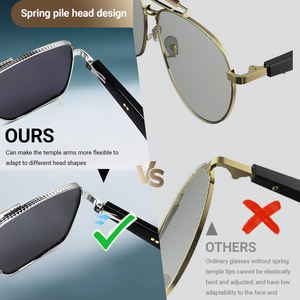 <span class=keywords><strong>Lentes</strong></span> de degradado que cambian de color a la moda, gafas inteligentes rectangulares con semimarco de metal <span class=keywords><strong>para</strong></span> exteriores, reproducción de música con llamadas BT - Product Image 5