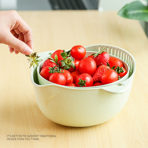 <span class=keywords><strong>Panier</strong></span> à linge rotatif double couche épaissi pour la cuisine, idéal pour laver les fruits - Vente en gros - Product Image 6