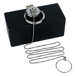 Chaîne de laisse sexy en acier inoxydable FRRK, corde détachable pour cage de chasteté plate Sissy, contrôle de la chasteté masculine, jouets sexuels pour joueurs avancés - Product Image 3